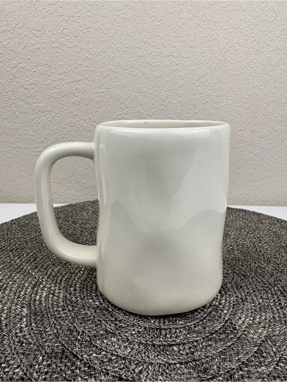Rae Dunn White “PRAY” Mug Featuring the Signature Artisan-Style Lettering.